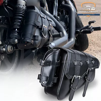 Black Right Side Swingarm Solo Bag Saddlebag For Harley Sportster XL 883 1200 • $37.98