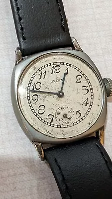 Vintage Elgin Men's Watch 1952 Good Running Condition USA Made 21 Jewels Nickel  • $36