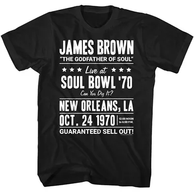 James Brown Soul Bowl New Orleans 70 Men's T Shirt Live Godfather Of Soul Music • $25.50