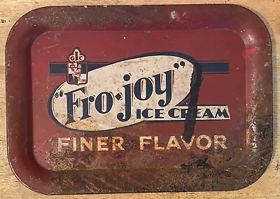 Vintage Fro Joy Ice Cream Metal Serving / Advertising Tray  - Finer Flavor • $28.99