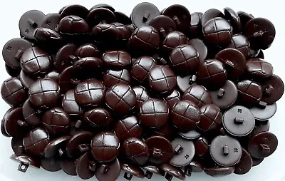 23mm 36L Chocolate Brown Leather Effect Aran Football Quality Shank Buttons FB10 • £1.29