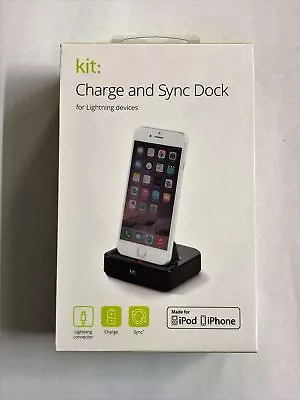 Kit Lightning Charge Sync Black Cradle Dock IPhone 6 7 8 SE 11 Plus X XS XR Max • £14.95