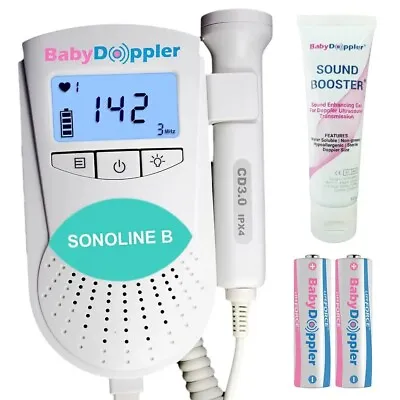 UK Sonoline B Fetal Doppler 3MHz Probe Baby Heart Monitor Backlight LCD GeL • £59.94