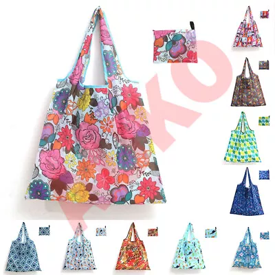 10pcs Large 15L Cute Pattern Reusable Grocery Shopping Bags Foldable Tote Eco • $24.99