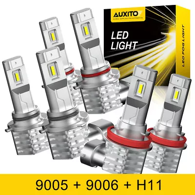 AUXITO H11 9005 9006 H10 LED Headlight Fog Light Bulb 6500K White 3000K Amber M4 • $18.99