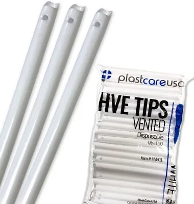 200 (2 Bag) HVE High Volume Evacuation Suction Dental Tips Vented (White) • $14.99