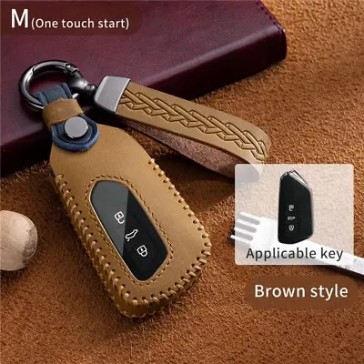 Leather Car Remote Key Case Cover Holder For VW Golf 8 Mk8 2020 Skoda Octavia • $14.24