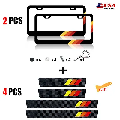 For Toyota Accessories Set Car License Plate Frame Cover+Door Sill Protector N9 • $20.99