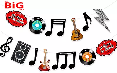 Music  Note  Decorations  Banner  1950 ‘ S  Rock  And  Roll  Party  Decorations  • £14.99