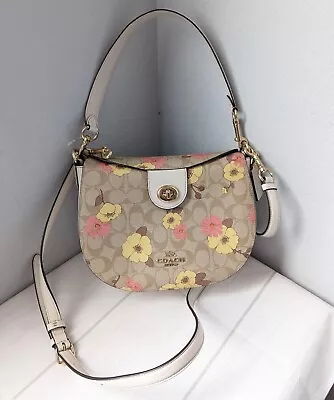 NWT Coach CH347 Ella Hobo In Signature Canvas & Leather W Floral Cluster Print • $179.99