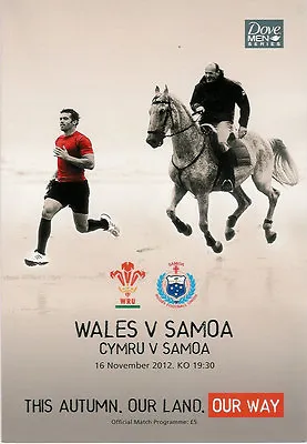 WALES V SAMOA 16 November 2012 RUGBY PROGRAMME At MILLENIUM STADIUM CARDIFF • £9.99