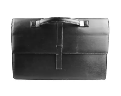 Montblanc 4810 Westside Double Gusset Leather Briefcase 114679 Missing Lock Used • $175