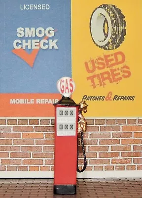  Two VINTAGE 2 1/4'' High Gas Station Pump (O)SCALE 20'S....30'S STYLE  DIORAMA  • $10.95