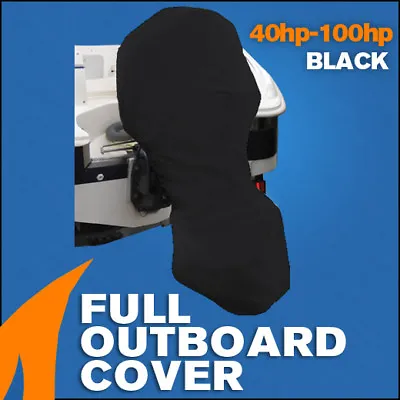 $52.95 • Buy Full Outboard Boat Motor Engine Cover Dust Rain Protection Black - 40hp - 100hp