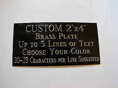 Custom Engraved Plate BRASS 2 X4  Custom Name Plate Plaque Art Label Tag Gift • $7