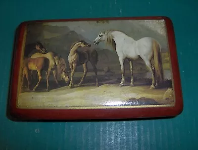 Vintage Trinket / Jewelry Box Italy Wild Horses White Stallion Equestrian Horse • $4.99