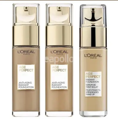 L'Oreal Age Perfect Anti-Aging Radiant Liquid Foundation 30ml Choose Your Shade • £11.99