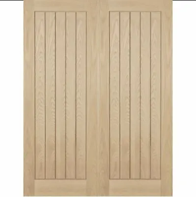 Door Pair Internal French Doors Cottage Oak Unfinished Pair Double Doors Veneer • £259.99