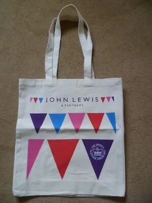 BNWOT John Lewis Waitrose Cream Cotton Tote Bag The Queens Platinum Jubilee 2022 • £11.25