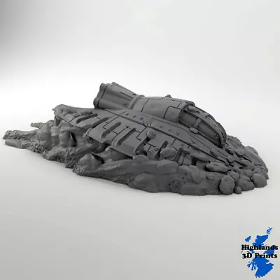 UFO Crash Scatter Terrain Tabletop Gaming DnD 3DPrint 32/28/20/15/10 • £8.49