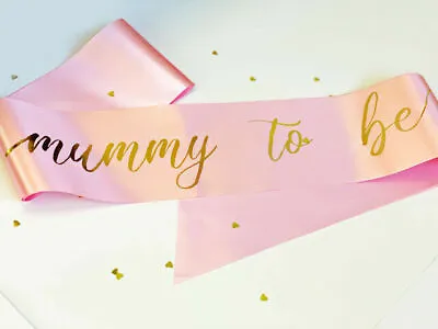 Luxury Mummy To Be Sash For Baby Shower Party: Baby Blue Baby Pink And White • £5.79