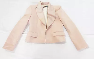 $48.99 • Buy Zara Women's Cropped Tuxedo Long Sleeve Jacket KB8 Beige-Pink Medium NWT