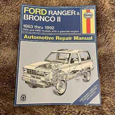 1983-1993 Ford Ranger Bronco II 2WD 4WD - Haynes Repair Manual  (1026) 36070 • $15.99