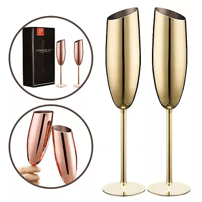 ACA Goblet 200ml Champagne Glasses Drinkware Wine Stainless Steel Celebration AU • $38.50