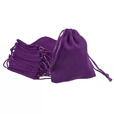 Velvet Drawstring Bags 2.76x3.54 Inch Gift Bags Jewelry Pouches Purple 10Pcs • $8