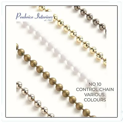 Roller Blind Chain Continuous Loop Endless Roman Control  Nickel Silver & White • £3.27