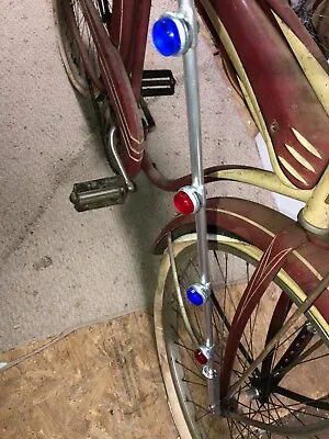 Bicycle Crash Bars Parade Bars With  Red & Blue Jewels  Schwinn Persons Wald • $74.95