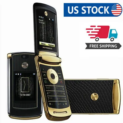 Motorola RAZR2 V8 2GB Unlocked GSM 2MP Flip Bluetooth MP3 2.2  Gold Mobile Phone • $59