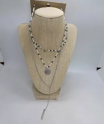 Madewell Necklace Set Silver Blue White Beads Rainbows • $24.99