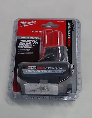 GENUINE Milwaukee M12 12V Lith-Ion XC 5Ah Battery Pack 48-11-2450 *Sealed NEW* • $60.99
