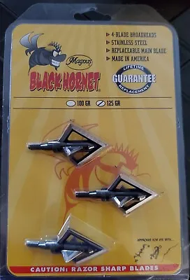 Magnus Black Hornet Broadheads - 125 Gr. 4 Blade 3 Pack • $48.49