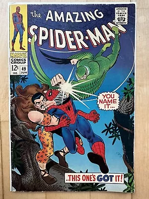 Amazing Spiderman #49 Marvel 1967 Kraven Vulture Stan Lee John Romita VG+ • $49.99
