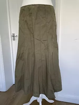 Marks And Spencer’s Vintage Y2k Khaki Maxi Skirt Size Uk 10 Utility Skirt • £9.99