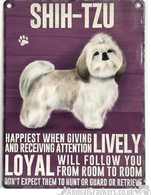 £8.95 • Buy 20cm Vintage Style Metal Shih Tzu Breed Character Sign Plaque Dog Lover Gift