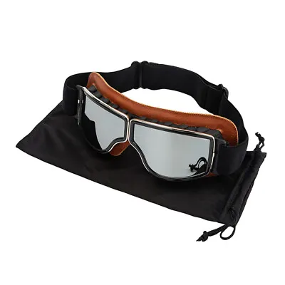 Motorcycle Vintage Goggles Windproof Dust Anti-UV Sport Skating Glasses Eyewear • $21.60