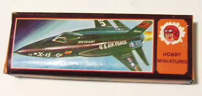 Hobby Miniatures X-15 Mini Plane Plastic Model Kit 1960's Hong Kong Vtg Jet Toy • $50