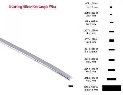 925 Sterling Silver Rectangle Wire Dead Soft • $40.99