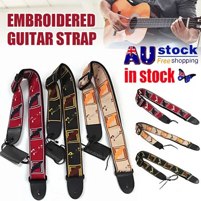 $14.89 • Buy Embroidered Guitar Strap Fender Straps For Electric Acoustic Guitar Bass Ukulele