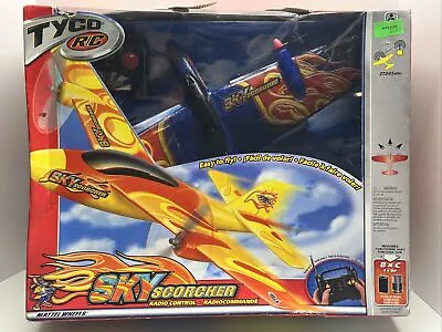 TYCO RC Remote Control Sky Scorcher Blue W/ Flames Aircraft Plane 1990's Vintage • $74.99