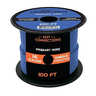 16 Gauge Car Audio Primary Wire (100ft–Blue)–Remote Power/Ground Electrical • $13.95