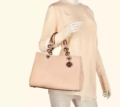 Brand New -- Michael Kors Cynthia Medium Satchel Saffiano Leather Ballet Pink • $168