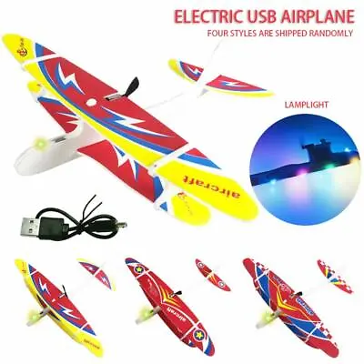 Hand Throw Rechargeable Airplane Aircraft Launch Glider Plane Kids Toys Gift USB • £7.99