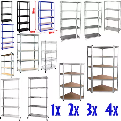 £39.99 • Buy 4/5 Tier Plastic/metal Heavy Duty Racking Shelves Storage Unit Garage Uked
