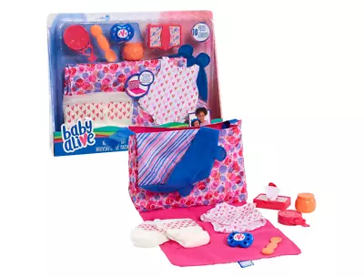 Baby Alive New Mommy Diaper Bag Blanket Pacifier Wipe Onsie Doll Dressup Kit • $42