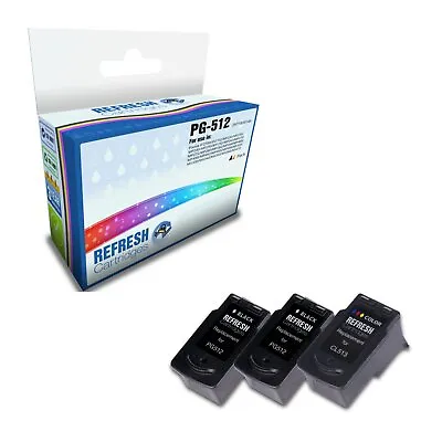 £48.57 • Buy Refresh Cartridges Value Pack 2x PG-512/1x CL-513 Ink Compatible With Canon