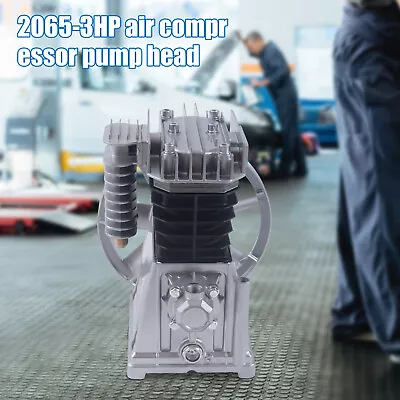 PAC Piston Air Compressor Pump Motor Head Twin Cylinder Oil Lubricated+ Silencer • $135